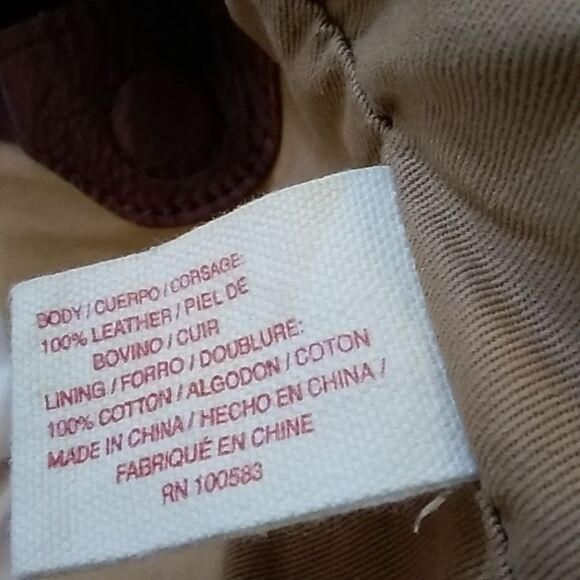 VINTAGE LARGE LUCKY BRAND EST 1990 100% LEATHER KOOBA BROWN .*5 UNISEX - Picture 13 of 16